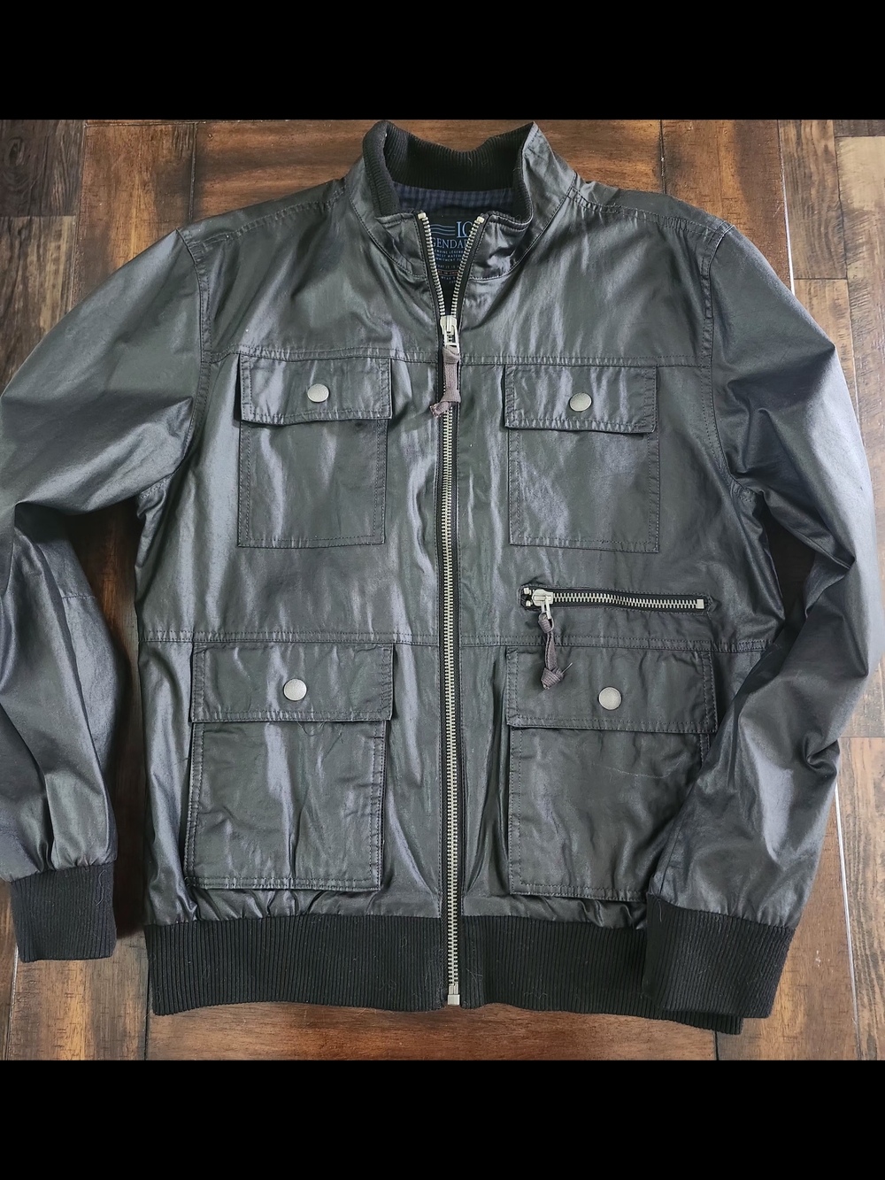 LG Men's Black Utility Bomber Jacket with Zip Pocket